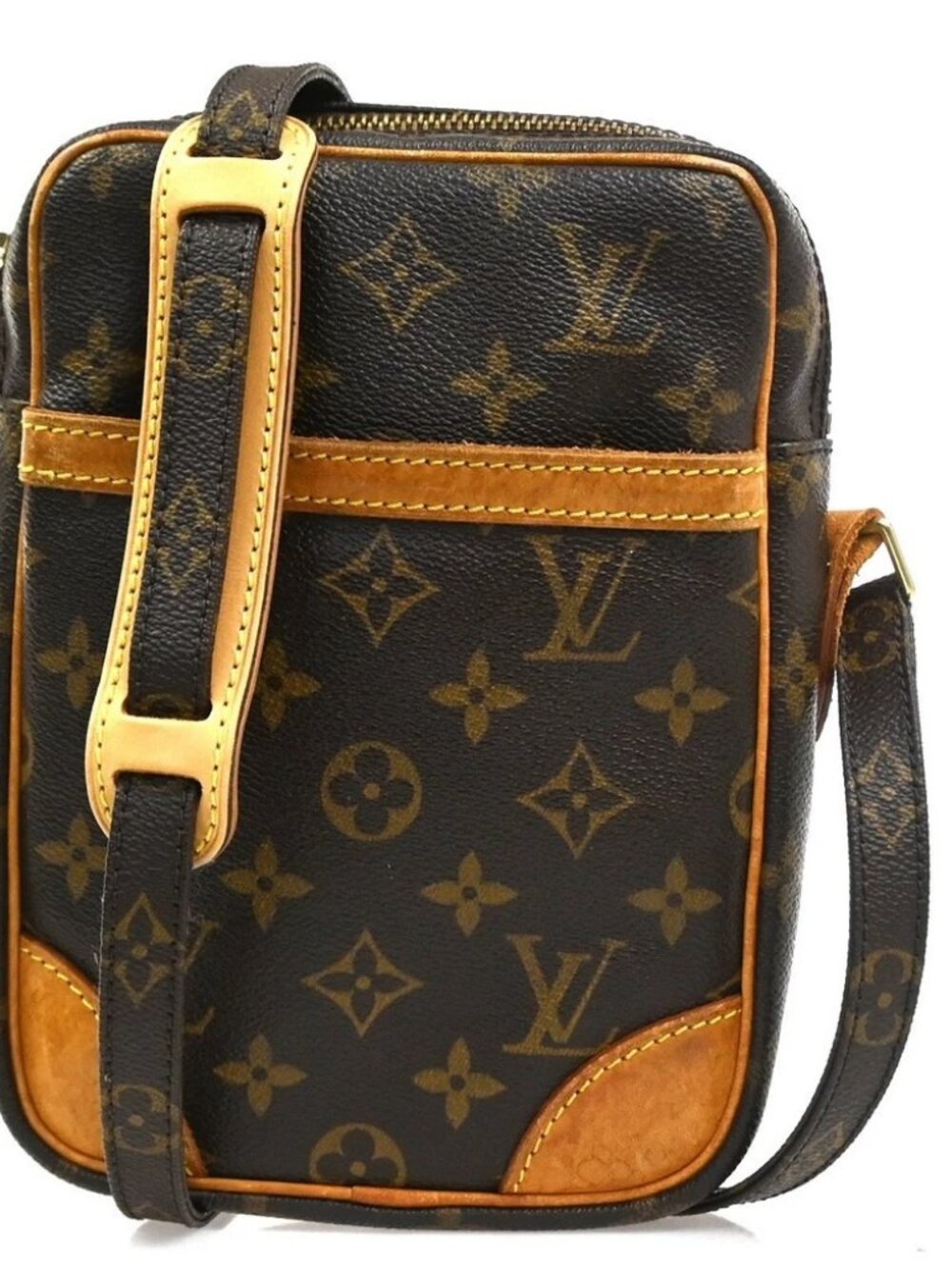 LOUIS VUITTON Danube Shoulder Bag Monogram Leather Brown France M45266 62CA839